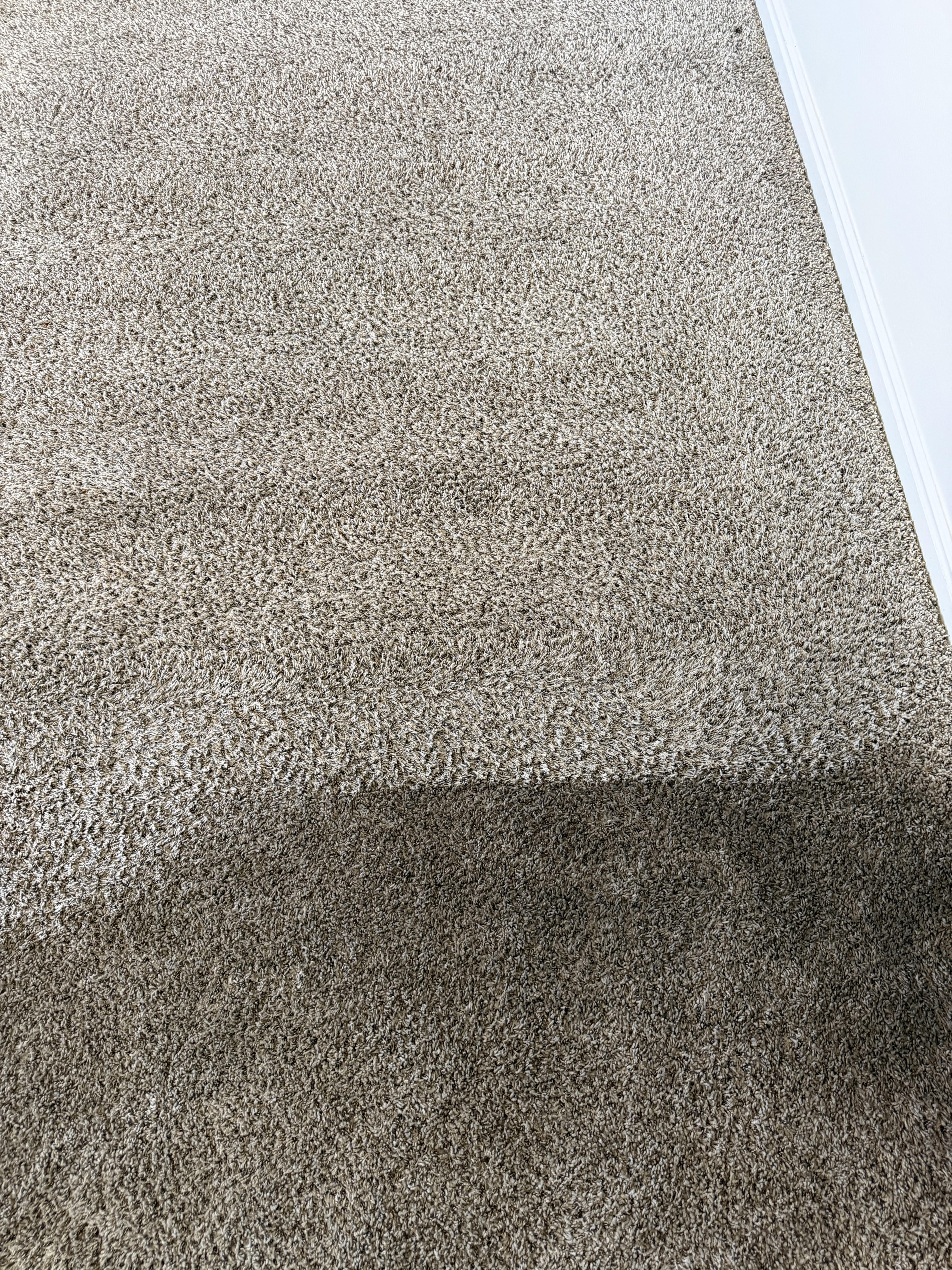 Carpet cleaning in progress in Utah County — visible difference between cleaned and uncleaned areas by Peak Floor Cleaning